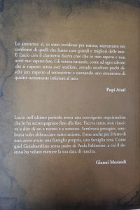 retrocopertina del Libro "Dice che era un bell'uomo. Il genio di Dalla e Pallottino"